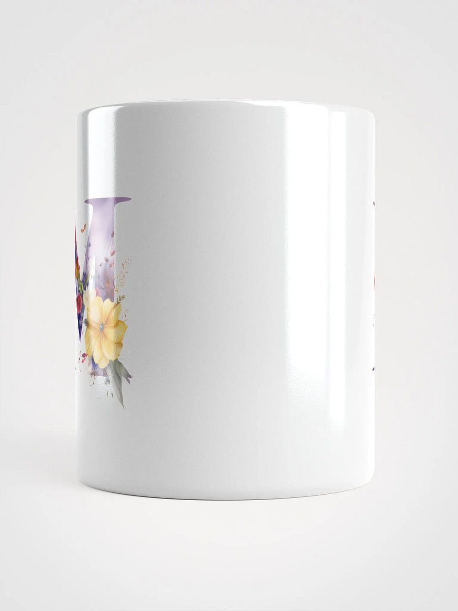 Letter M Monogram Floral Fantasy White Glossy Mug product image (13)