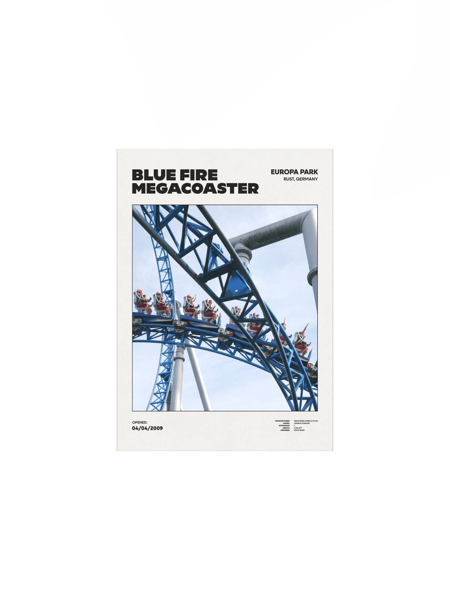 Blue Fire Megacoaster Premium Poster product image (2)