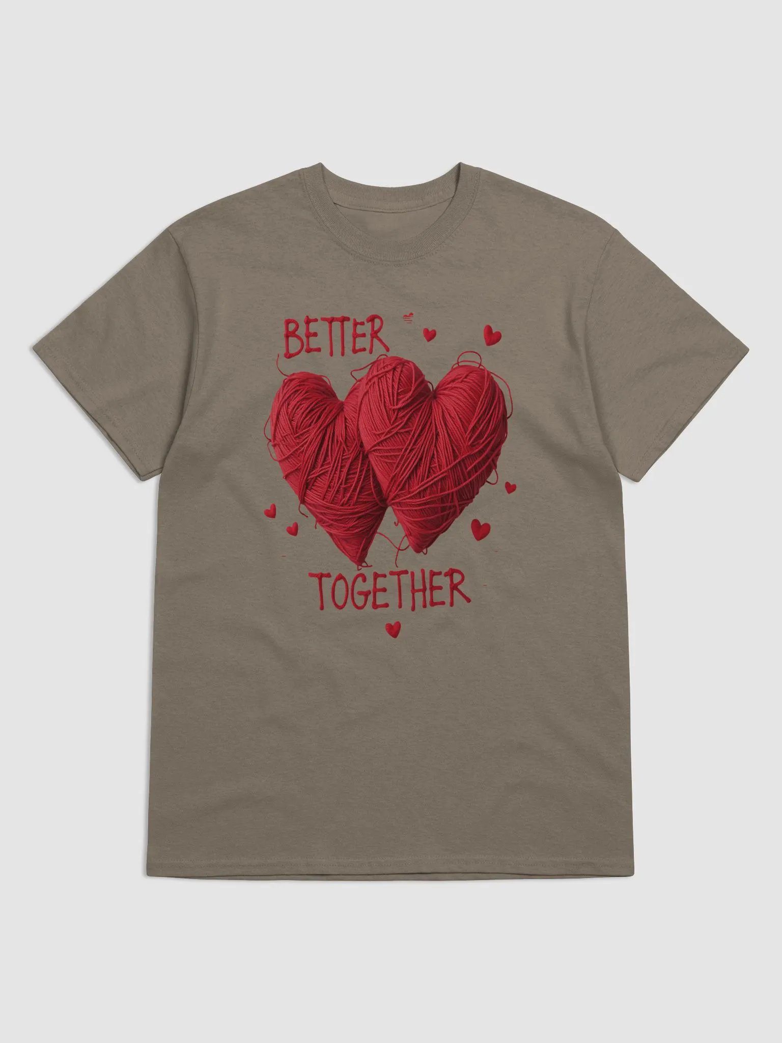 Better Together Heart-Shaped Yarn Art T-Shirt product image (1)