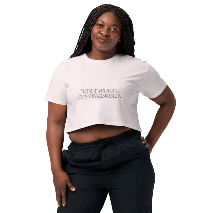 DW, IT'S DIAGNOSED (#8D778F) printed cotton crop top product image (20)