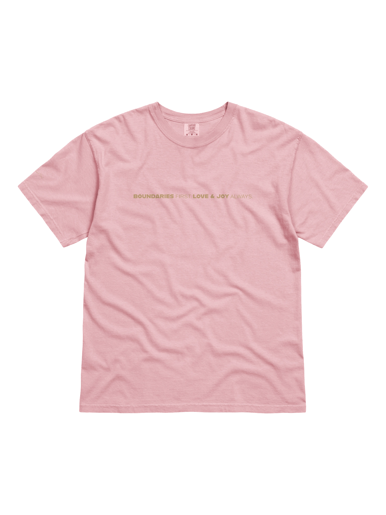 Soully Mine- GOLD PRINT Boundaries First. Love & Joy Always T-Shirt product image (3)