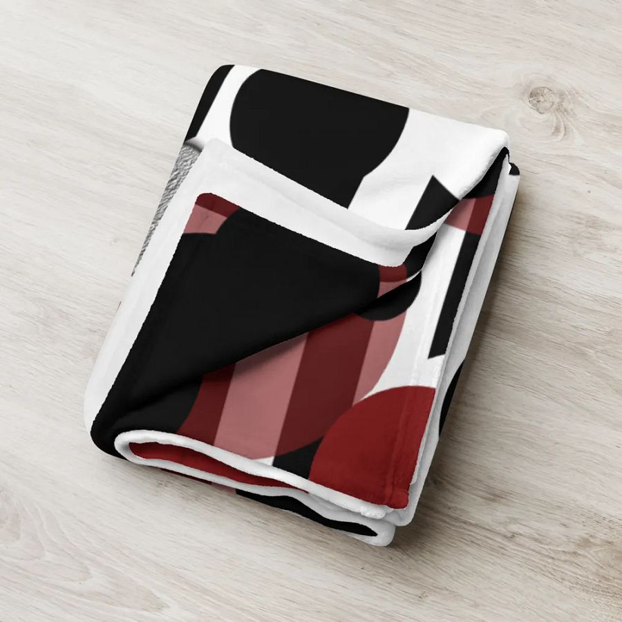 Black White Stripes Red Dots Throw Blanket product image (18)