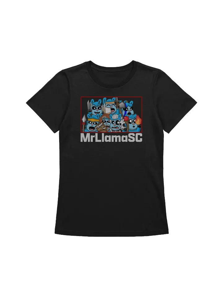 MrLlamaSC Llama Family Women's T-Shirt (Black) product image (1)
