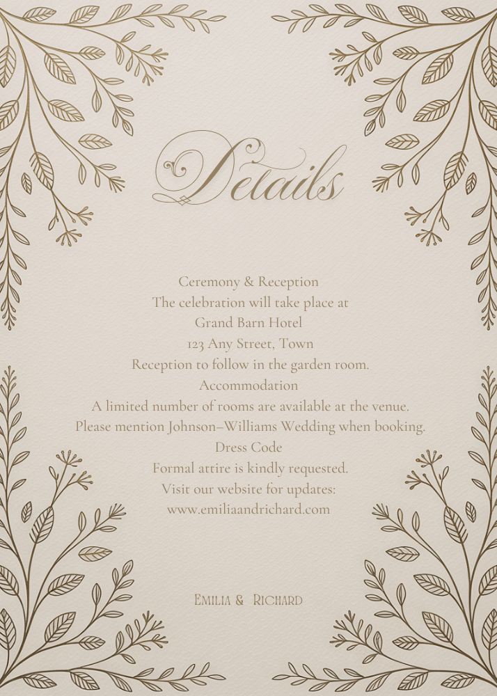 Editable Vintage Wedding Invitations | Edit in Canva | Instant Download Template | Beige Gold product image (4)