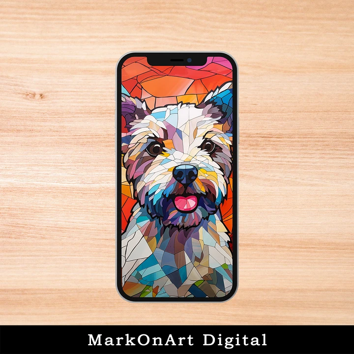 Colorful Terrier Dog For Mobile Phone Wallpaper or Lock Screen | High Res for iPhone or Android Cellphones product image (1)