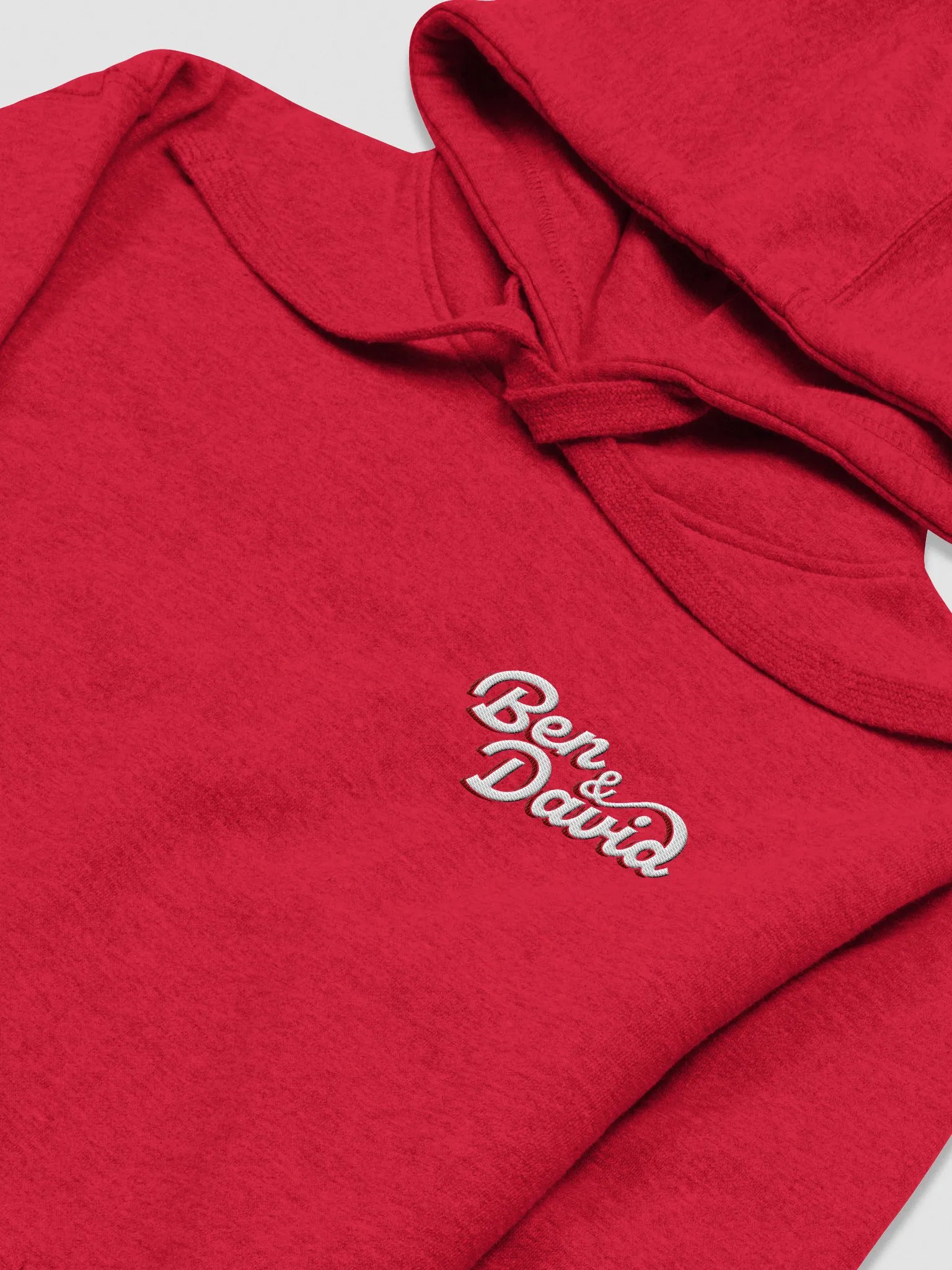 Cruise With Ben and David Logo Embroidered Unisex Hoodie - Red product image (3)