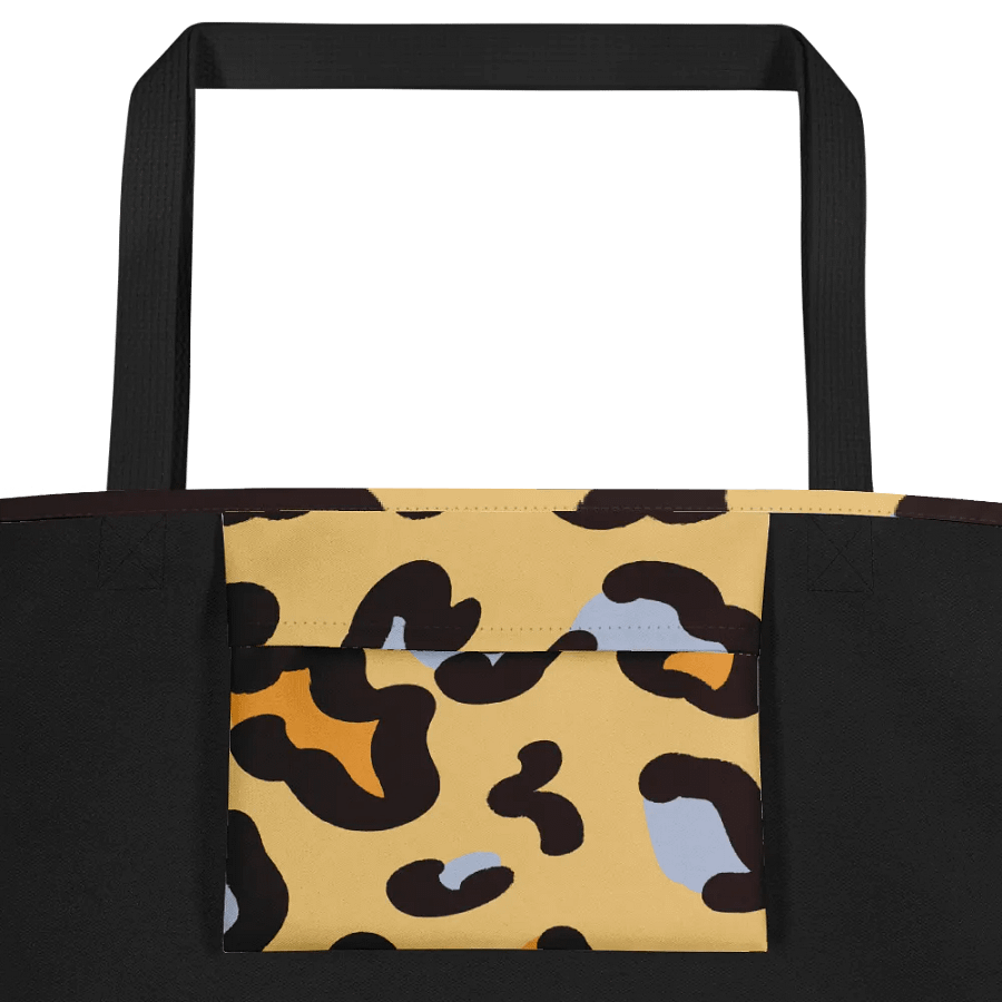 All-Over Print Large Tote Bag w/ Pocket - Leopard product image (2)