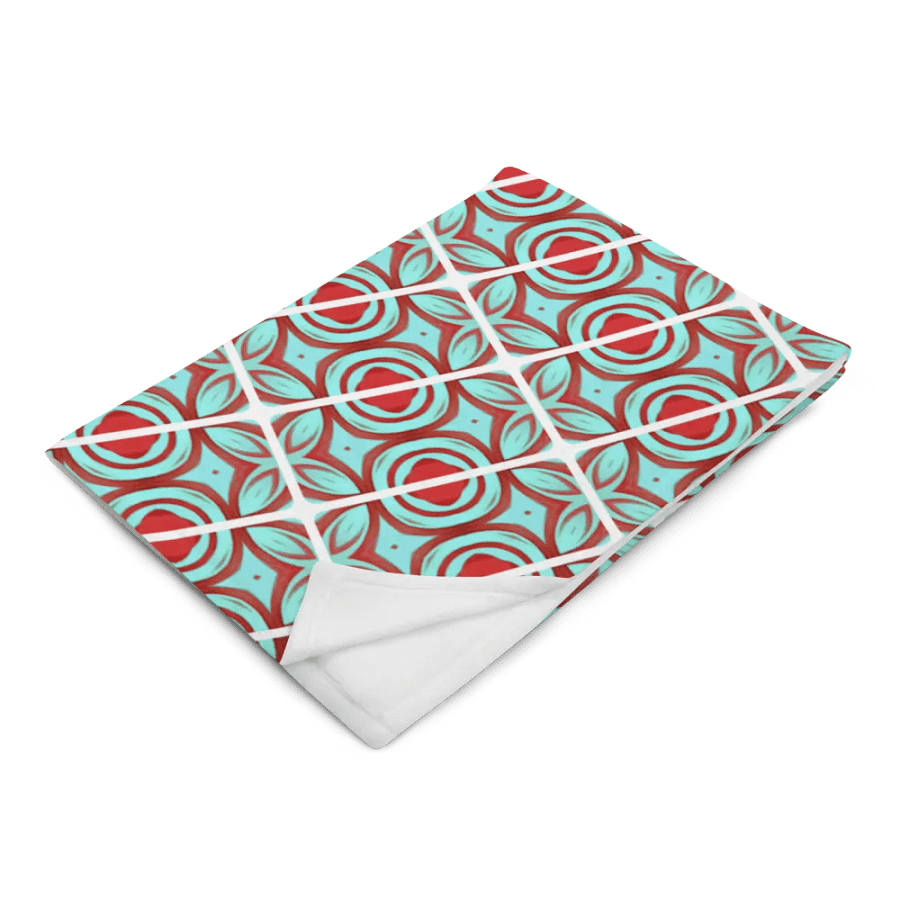 Blue & Red Diagonal Pattern Throw Blanket product image (4)