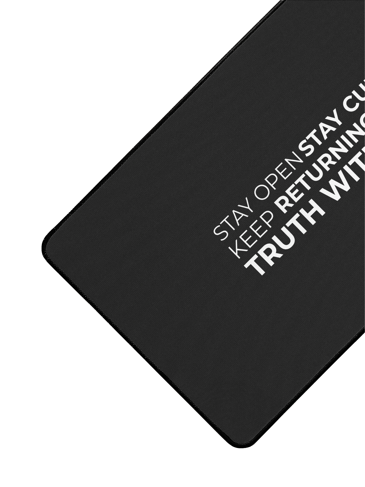 "Stay Open, Stay Curious” Desk Mat – The Returned Signature Quote (15.5" x 31.5") product image (4)