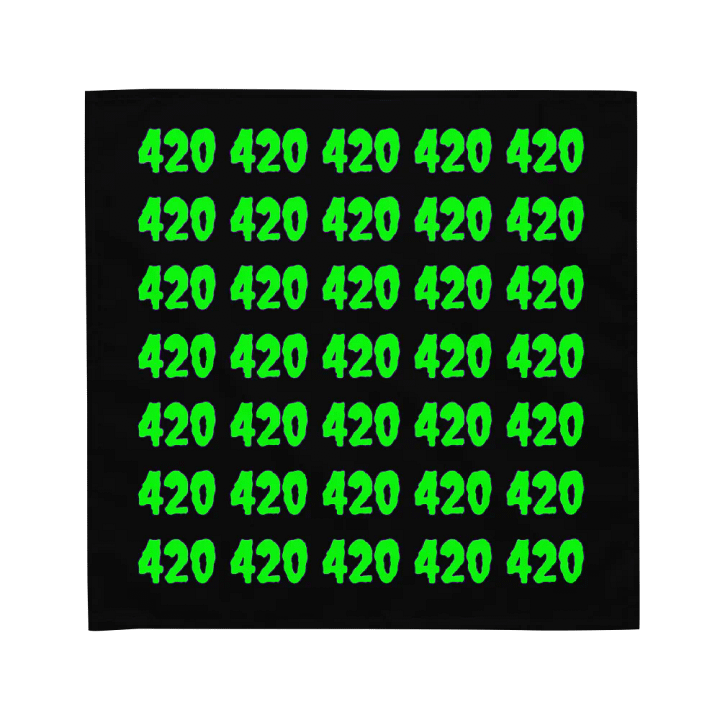 Creepy 420 Neon Green Black Bandana, Twisted Stoner Weed Fashion Accessory product image (1)