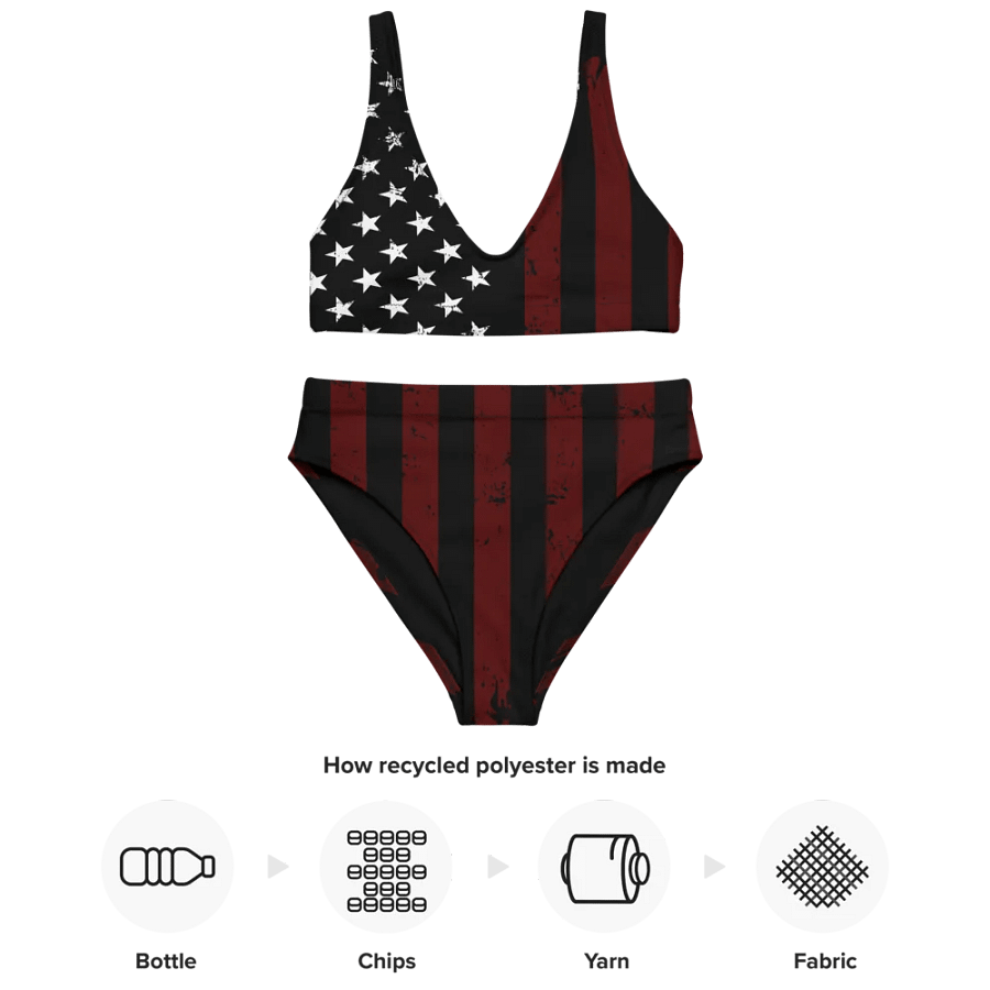 Distressed Black & Red Americana Bikini Set product image (6)