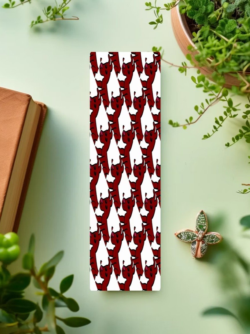 Cute Cartoon Little Red Dog Pattern Laminated Bookmark with Tassel for the Dog Loving Book Reader in Your Life product image (1)