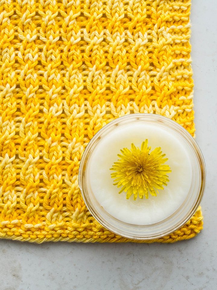 Faux Cable Dishcloth Knitting Pattern PDF - Sprightly product image (1)