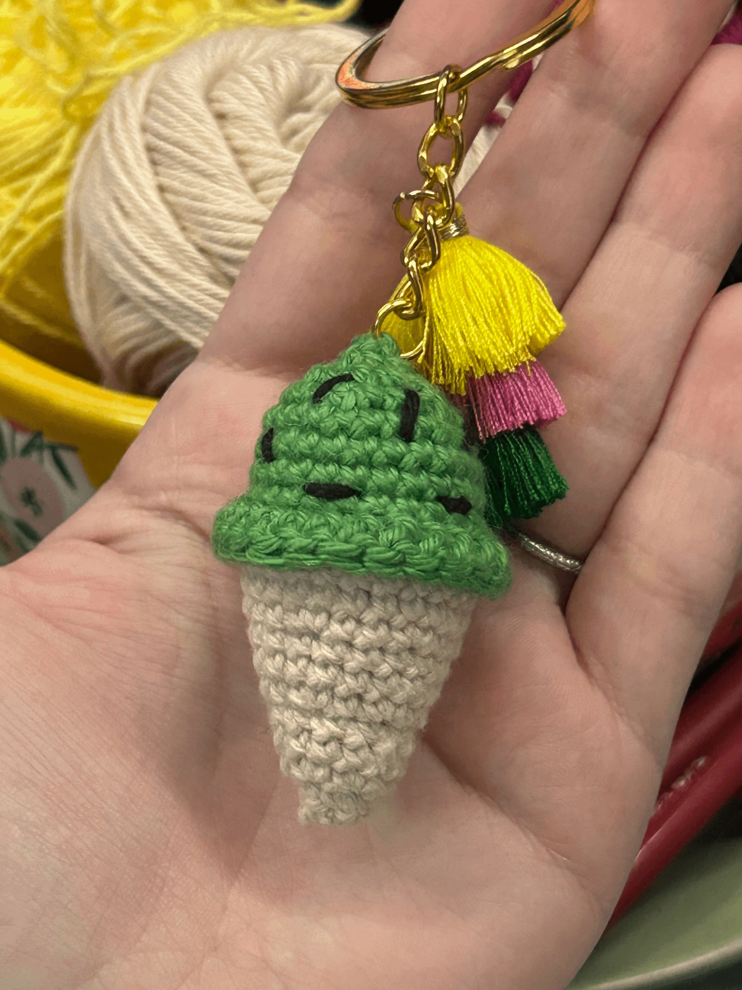 Custom Crochet Ice Cream Cone Keychain product image (2)