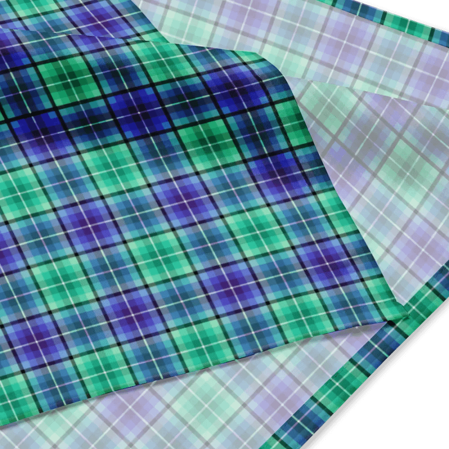 Bright Green and Purple Plaid Bandana product image (2)