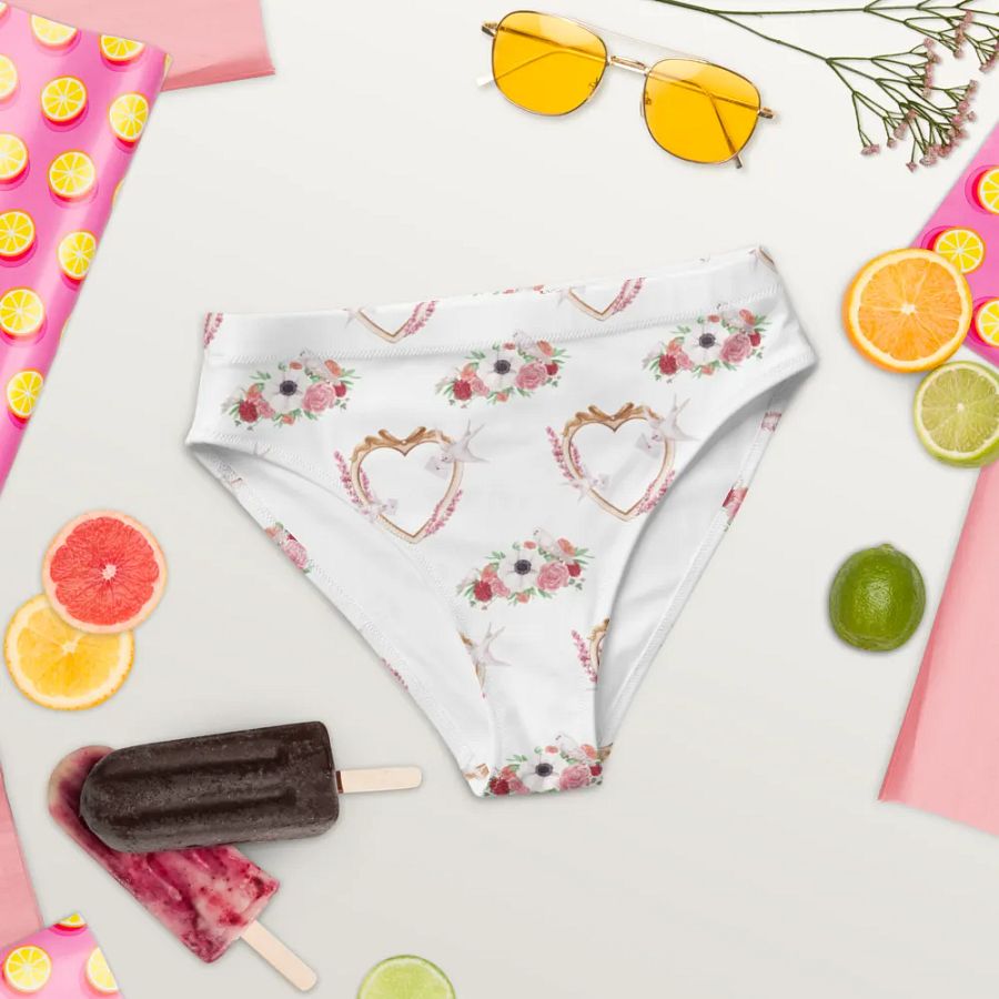 Watercolour Floral Pattern High Waisted Bikini Bottom - V2 product image (8)