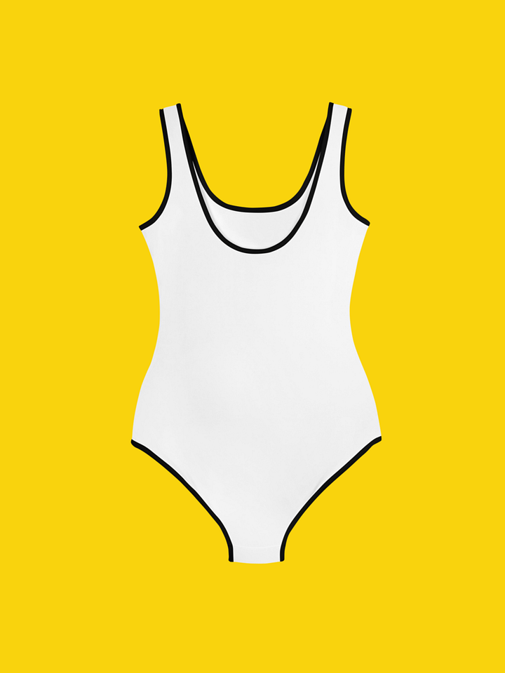 All-Over Print Youth Swimsuit, Black Borders | WIL Style product image (2)