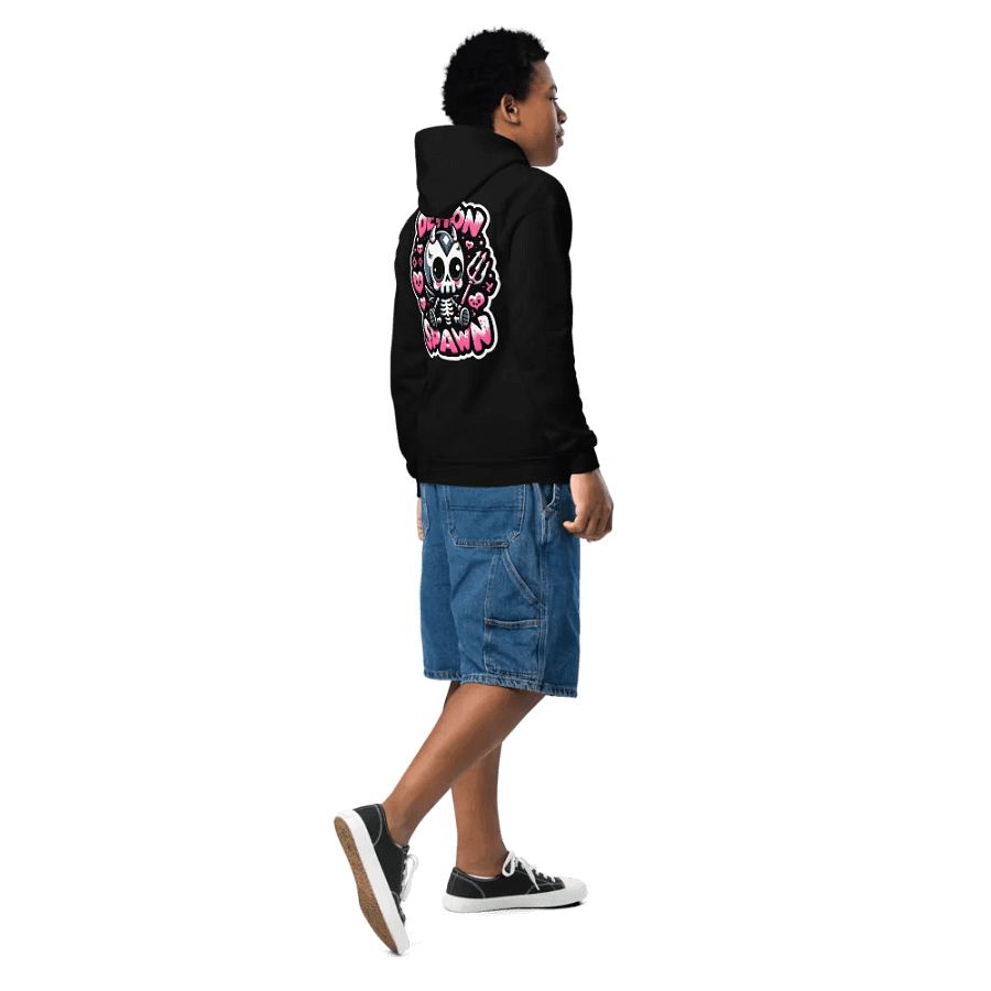 LITTLE EMO Bubble Text Youth Demon Spawn(Pink) Hoodie product image (5)