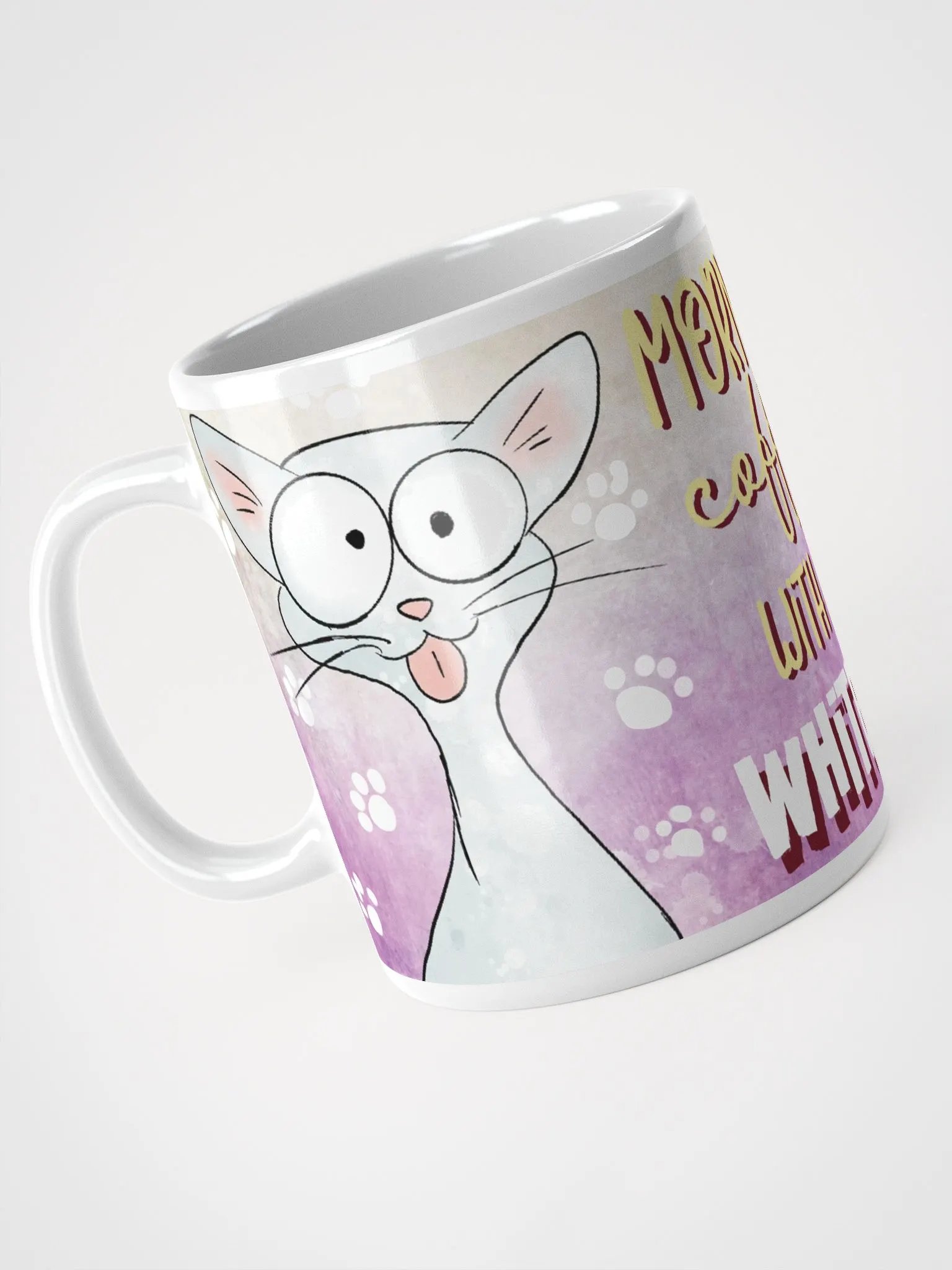 Morning Coffee with My White Cat Mug product image (5)