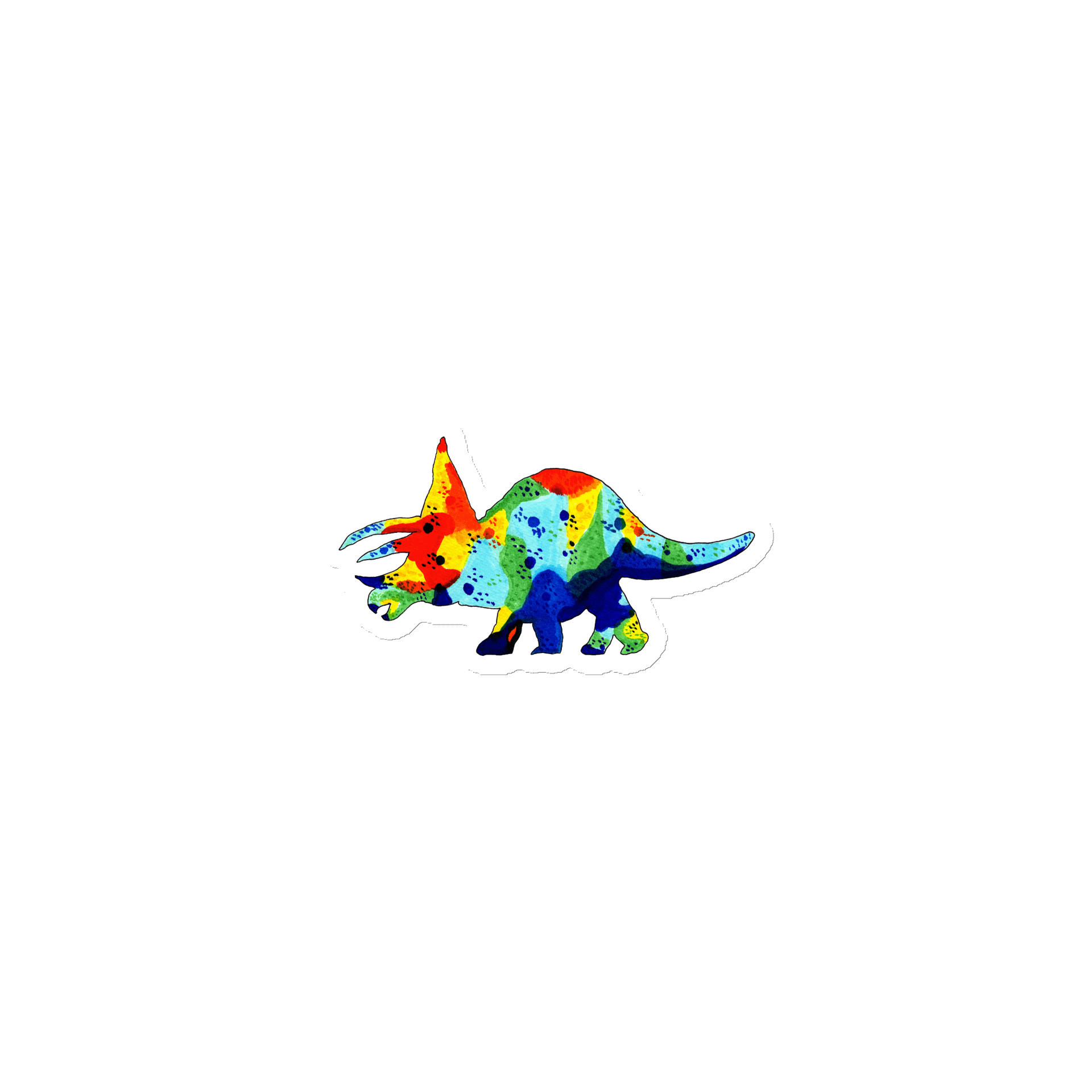 Trusty Triceratops Watercolour Magnet product image (1)
