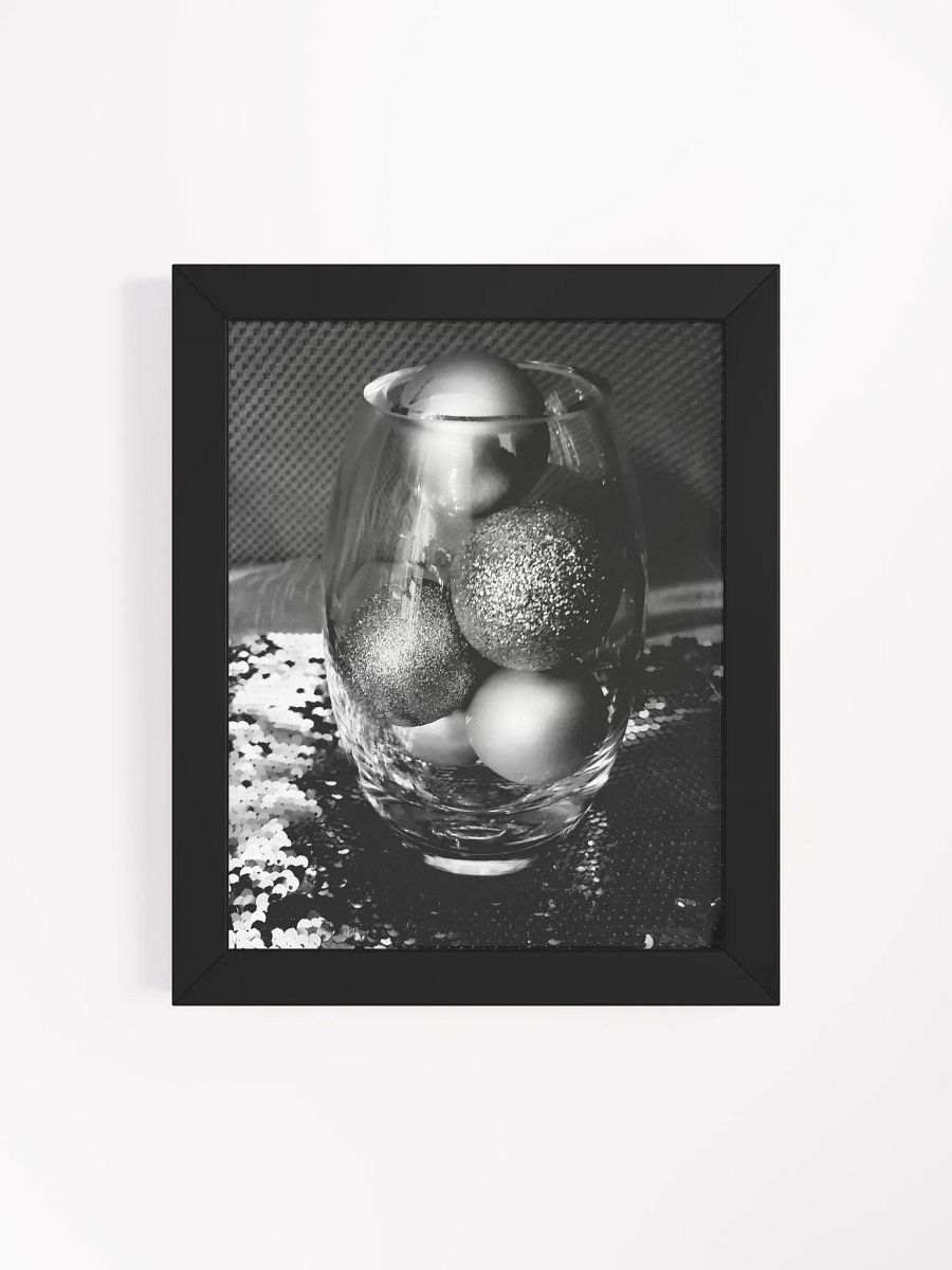 Glimmering Spheres in Monochrome Vase Framed Poster product image (4)