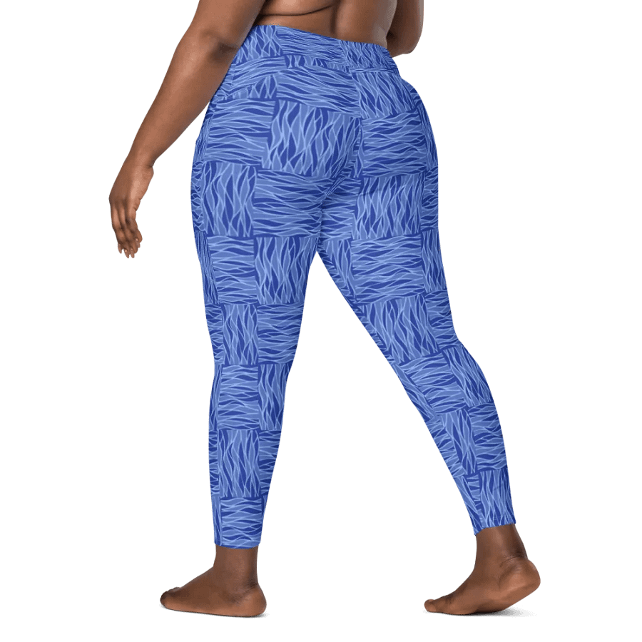 Powder Blue All-Over Print Leggings with Pockets product image (11)