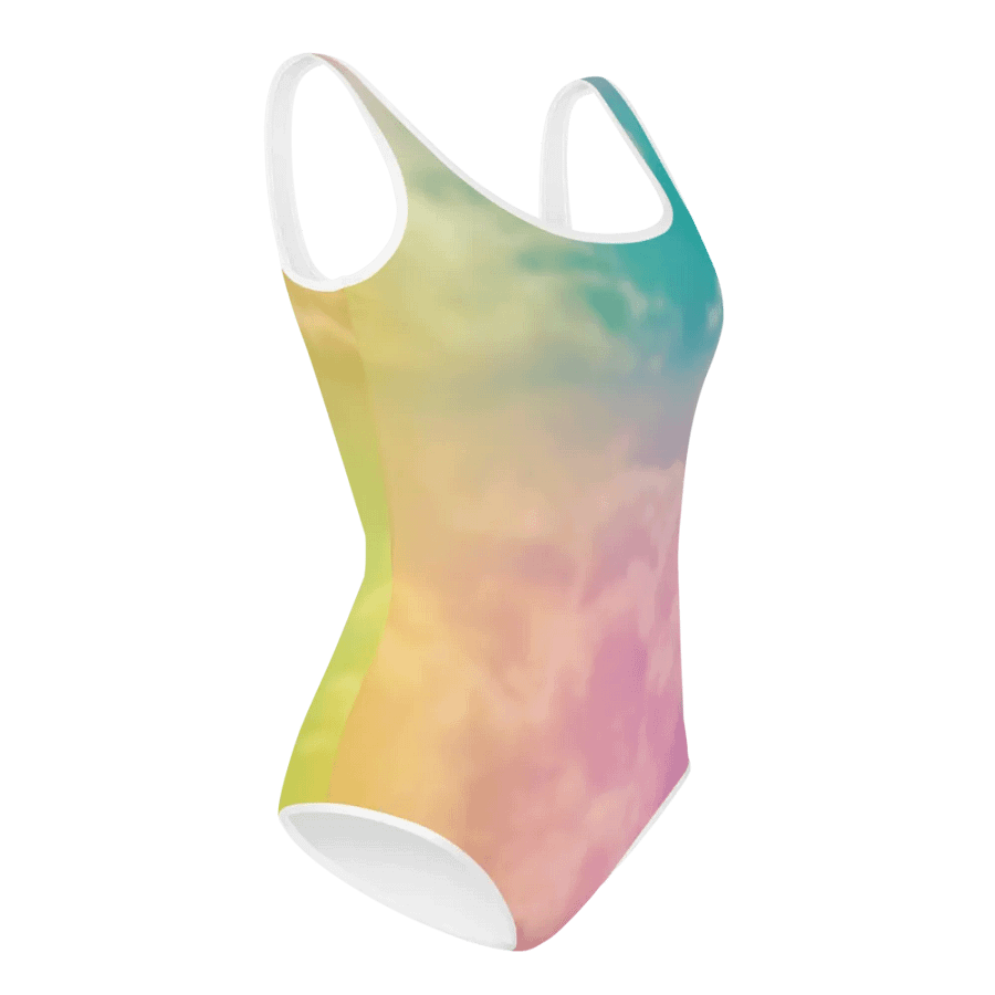 Blur cloud rainbow Design Youth One Piece Swimsuit - V11 product image (3)