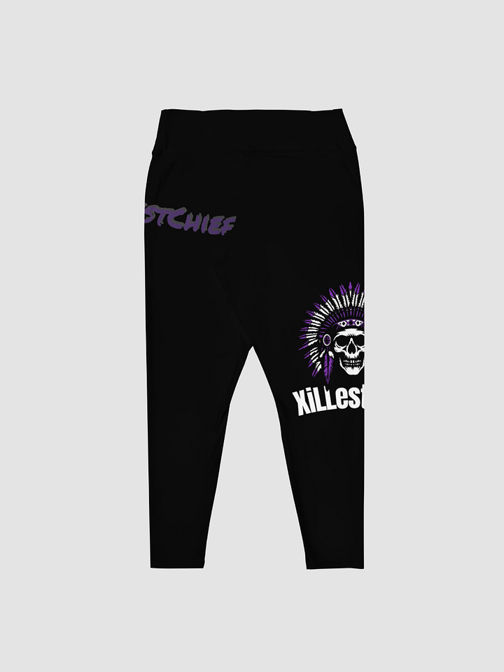 [xiLLestChief] All-Over Print Plus Size Leggings - Black product image (1)