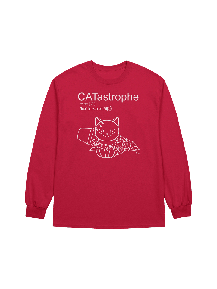 CATastrophe (Cat with Christmas Tree) - Unisex Adult Long Sleeve T-shirt product image (1)
