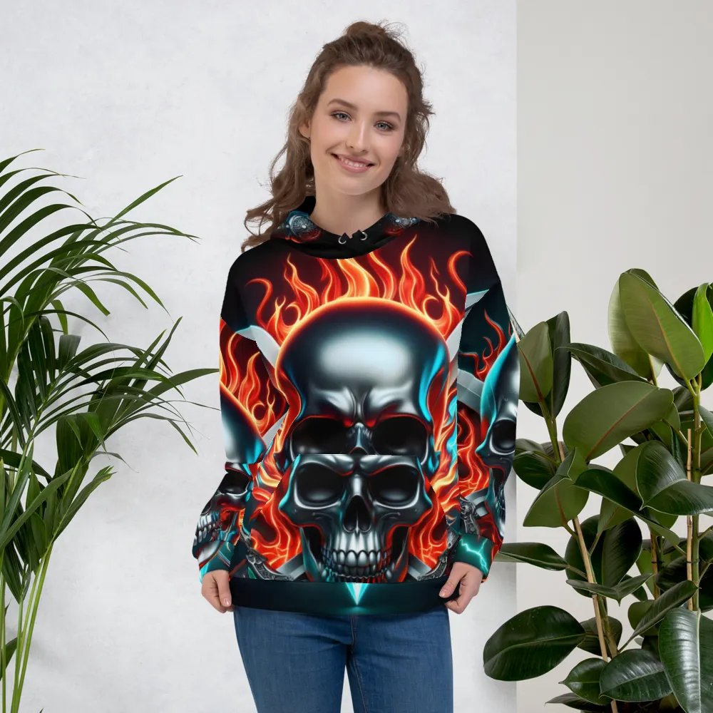 Fierce Skull All-Over Hoodie - Unisex Skull Hoodie #34 product image (5)