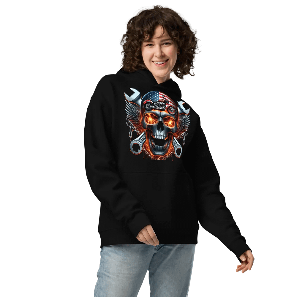 Rebel Flame Skull Oversized Hoodie #16 product image (3)