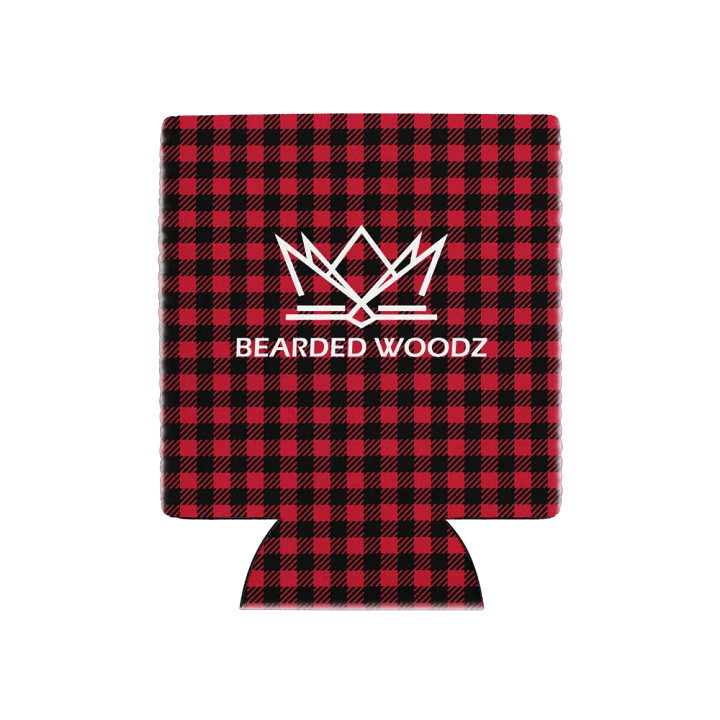Coozie Can Cooler (Design: Bearded Woodz) Custom Plaid product image (1)