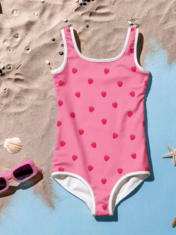 Lots of strawberries kids swimsuit product image (4)