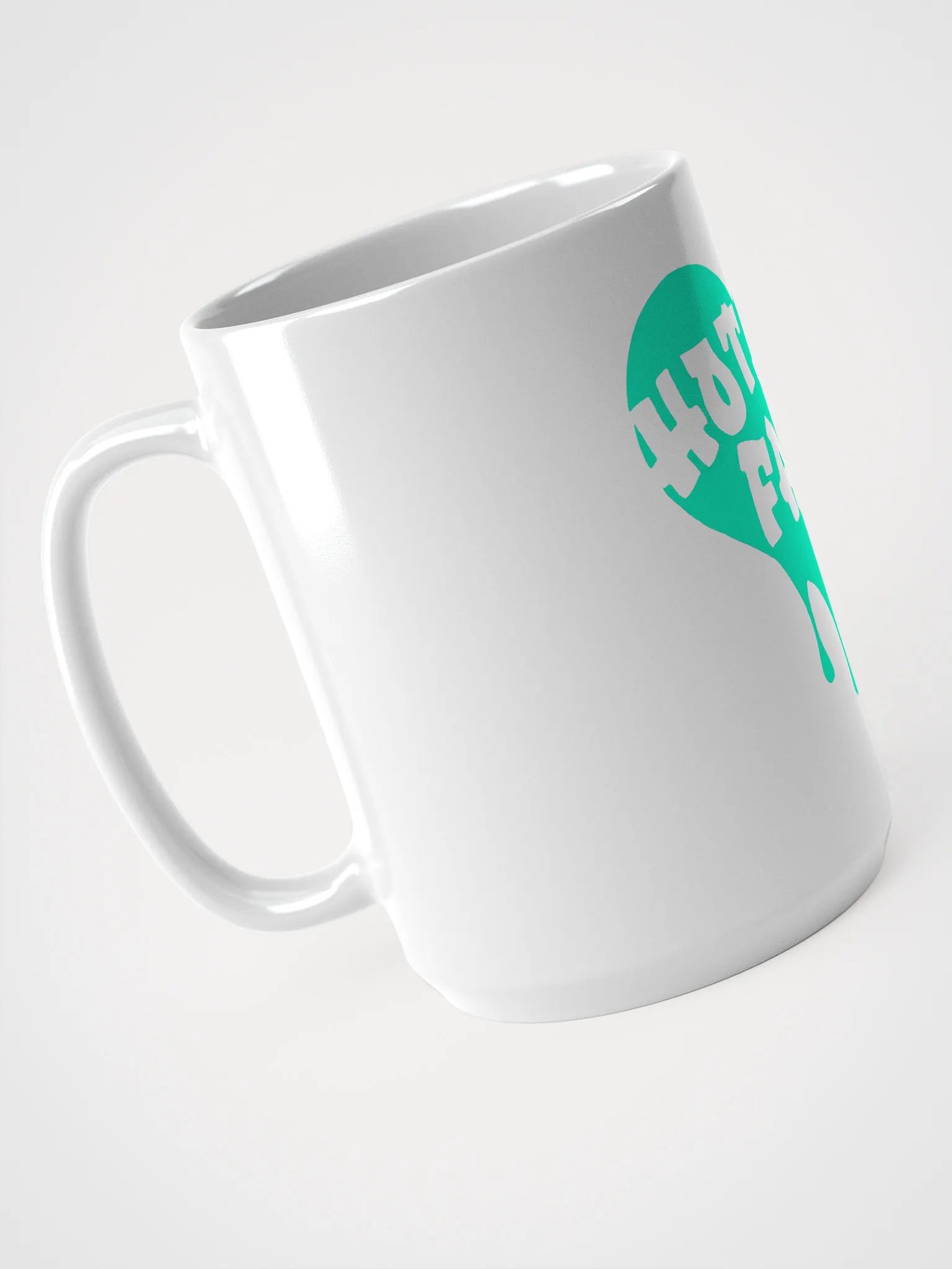 HOT BOX FAM TRANSPARENT SEAFOAM GREEN LOGO COFFEE MUG product image (3)
