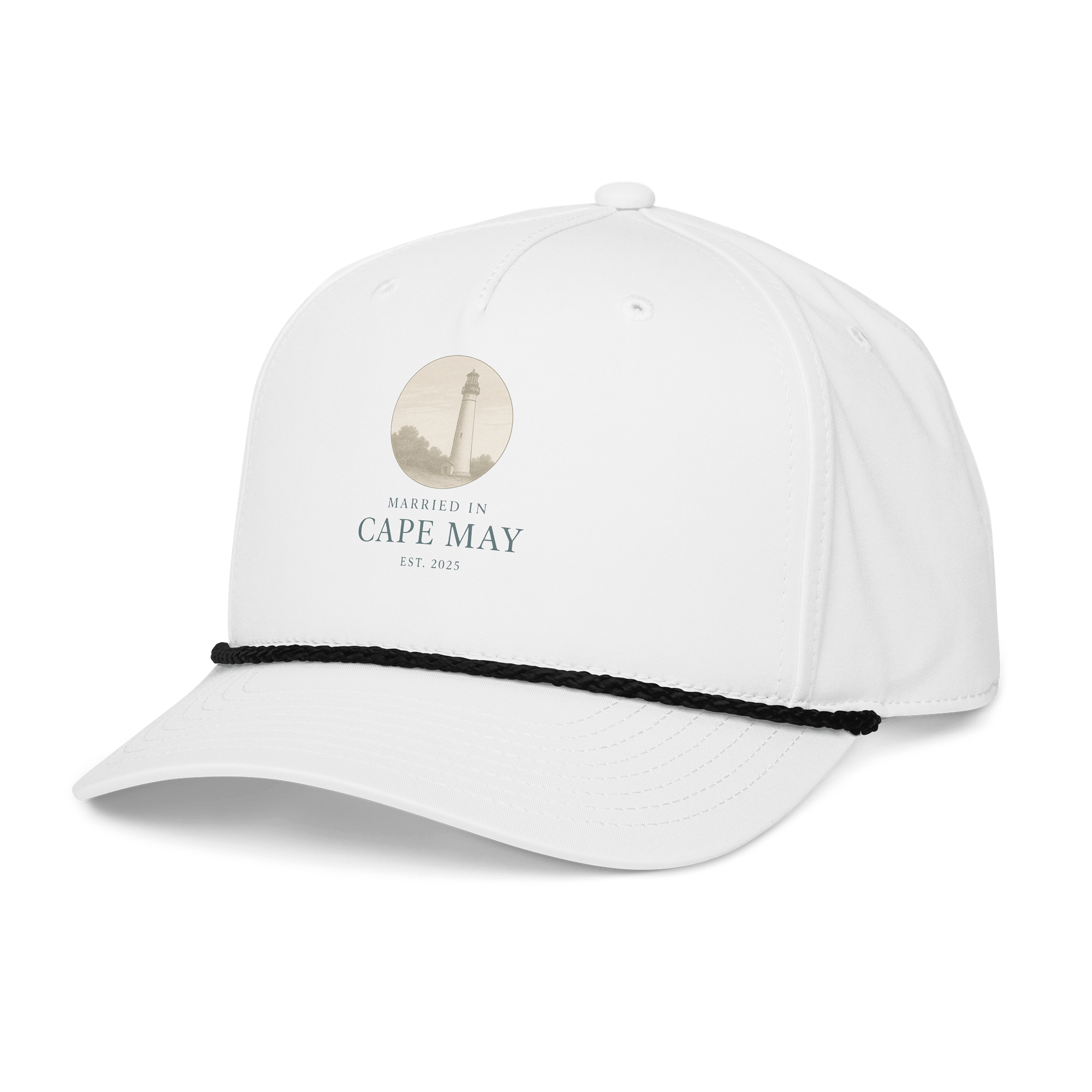 Cape May NJ 2025 5-Panel Classic Rope Wedding Cap product image (4)