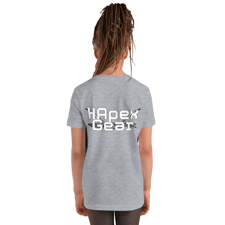 Youth Short Sleeve T-Shirt - Embroidered - White HApex Gear White Logo product image (10)