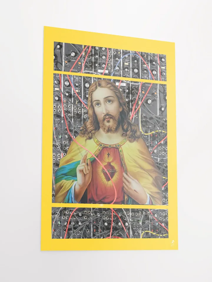 Jesus Christ Sacred Moog by Frank Fonik , Techno EDM Matte Paper Poster product image (6)