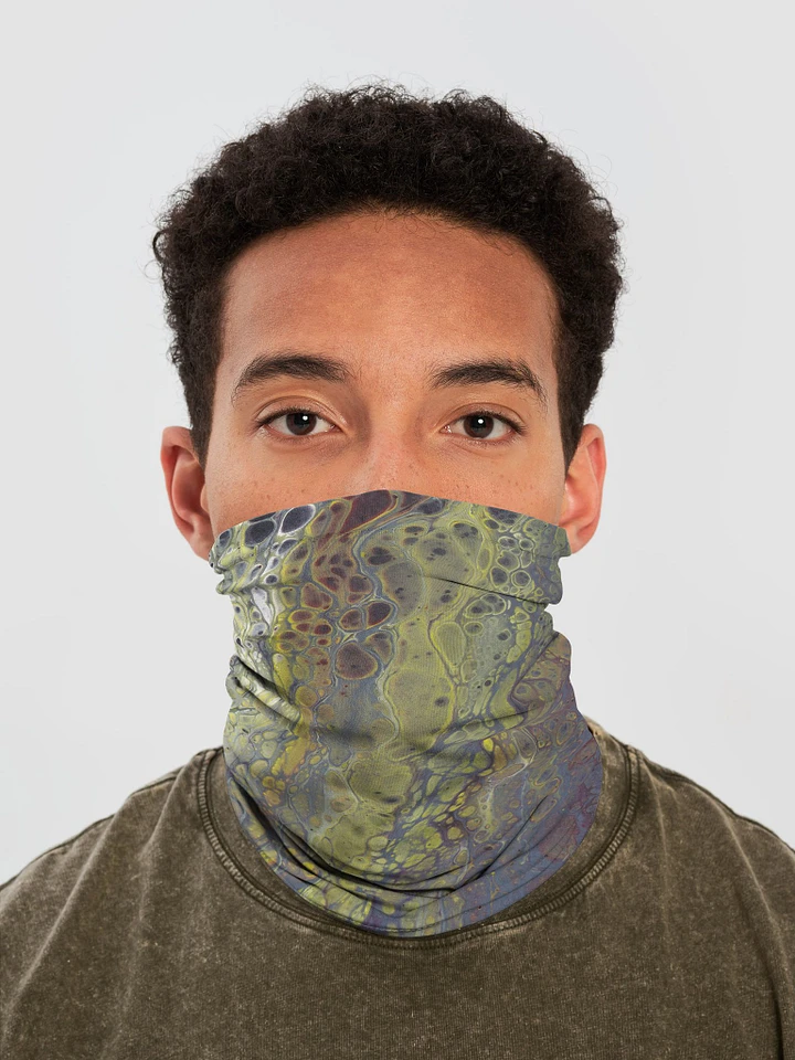 Amphibian 01 - Abstract Acrylic Pour Print, Neck Gaiter product image (1)
