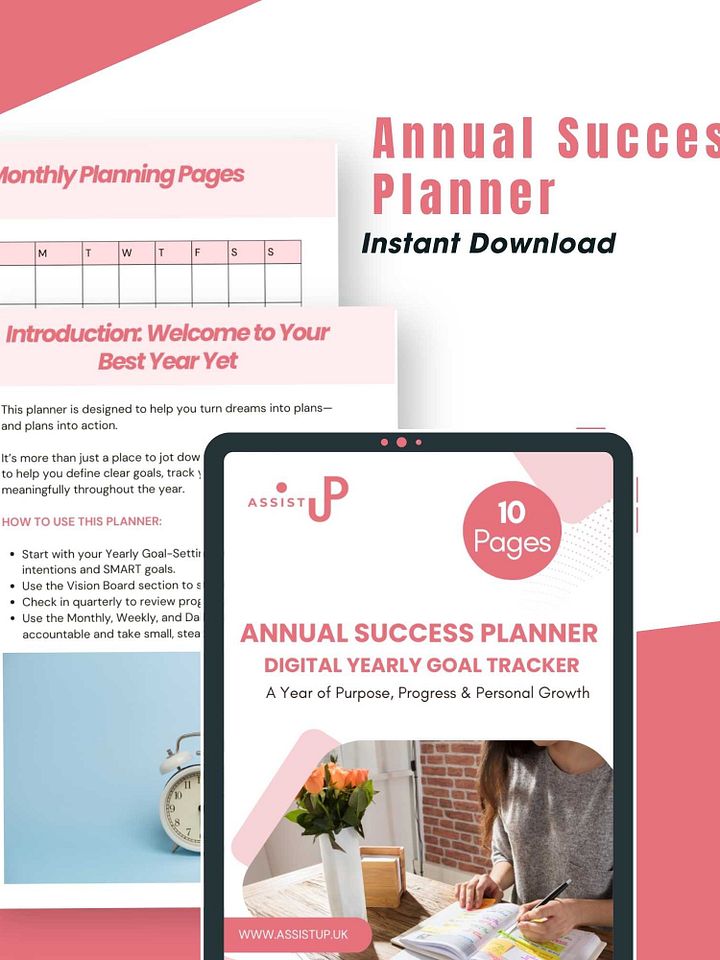 Annual Success Planner – Yearly Goal Setting Printable and Digital Productivity product image (2)