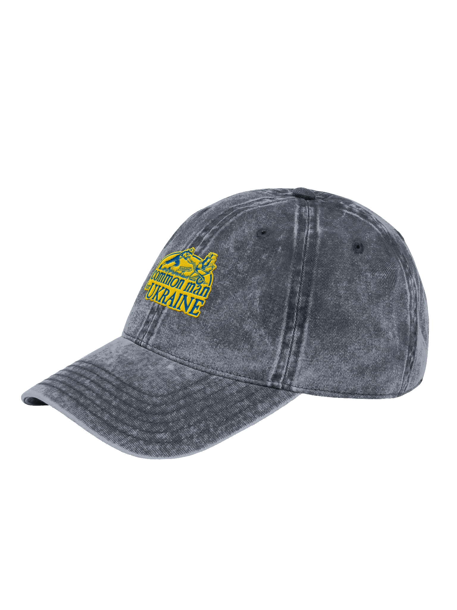 Common Man for Ukraine Denim Faded Navy Baseball cap product image (3)