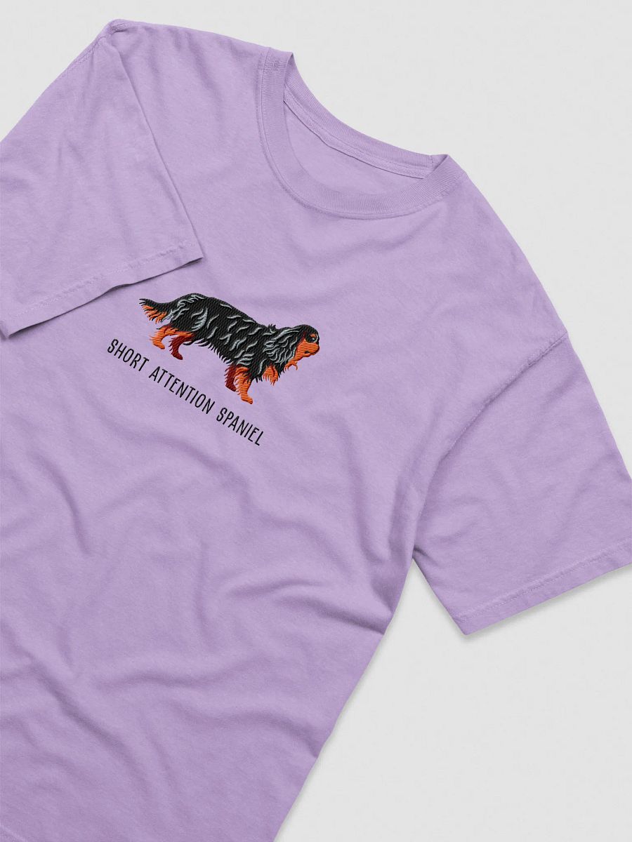 Short Attention Spaniel T-Shirt(Embroidered) of a King Charles Spaniel(Black & Tan) product image (35)