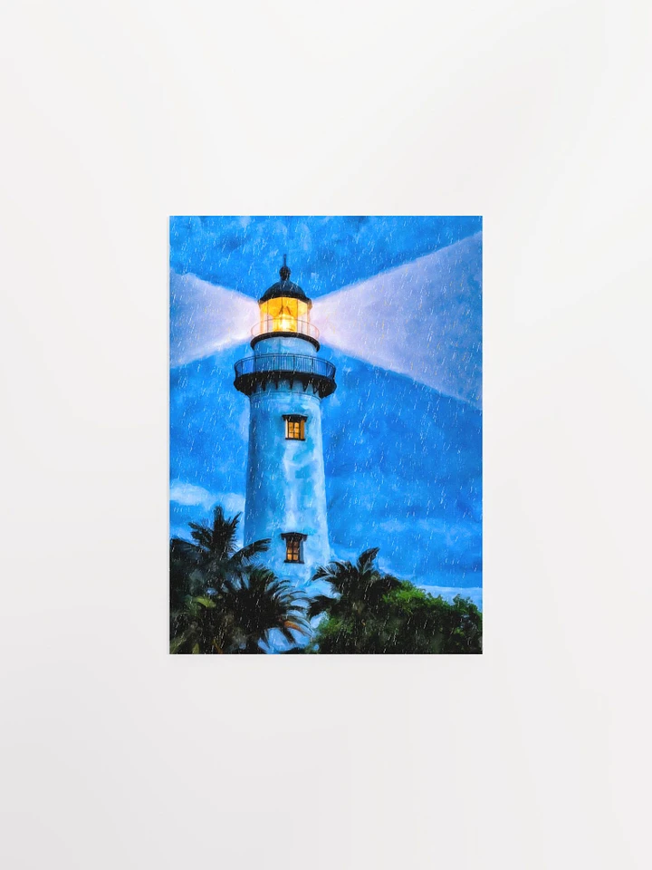 St Simons Island Lighthouse At Night – Georgia Matte Poster product image (1)