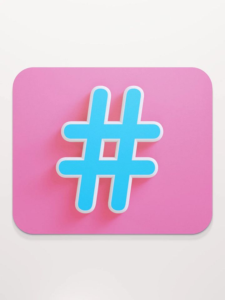 Trendy Blue Hashtag Mouse Pad product image (2)