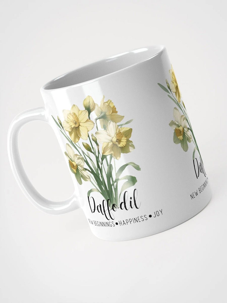 Daffodil Ceramic White Mug: New Beginnings, Happiness, Joy March Birth Flower product image (5)