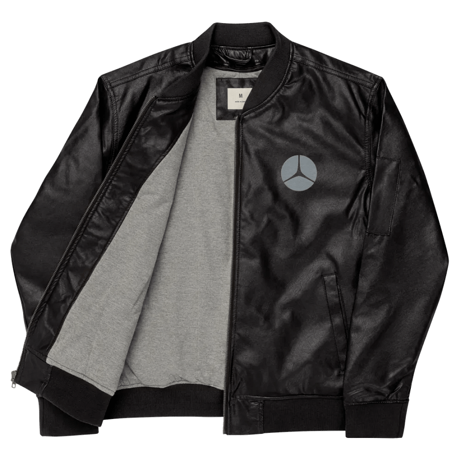 Radiant Star Faux Leather Bomber Jacket product image (10)
