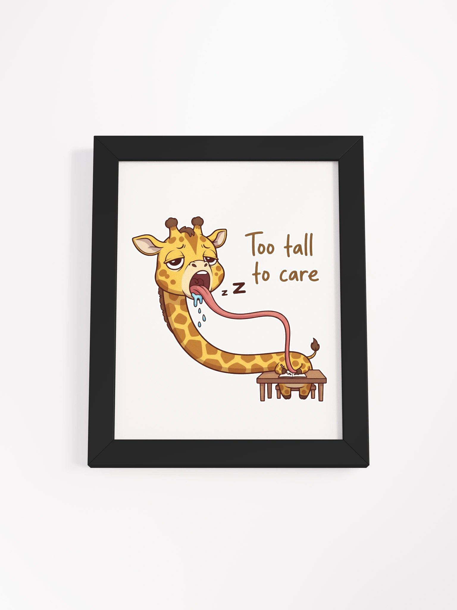 Lazy Giraffe Doing Doodles Framed High-Quality Matte Poster product image (1)