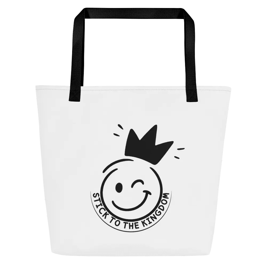 Black & White “Stick to the Kingdom” Tote Bag product image (1)