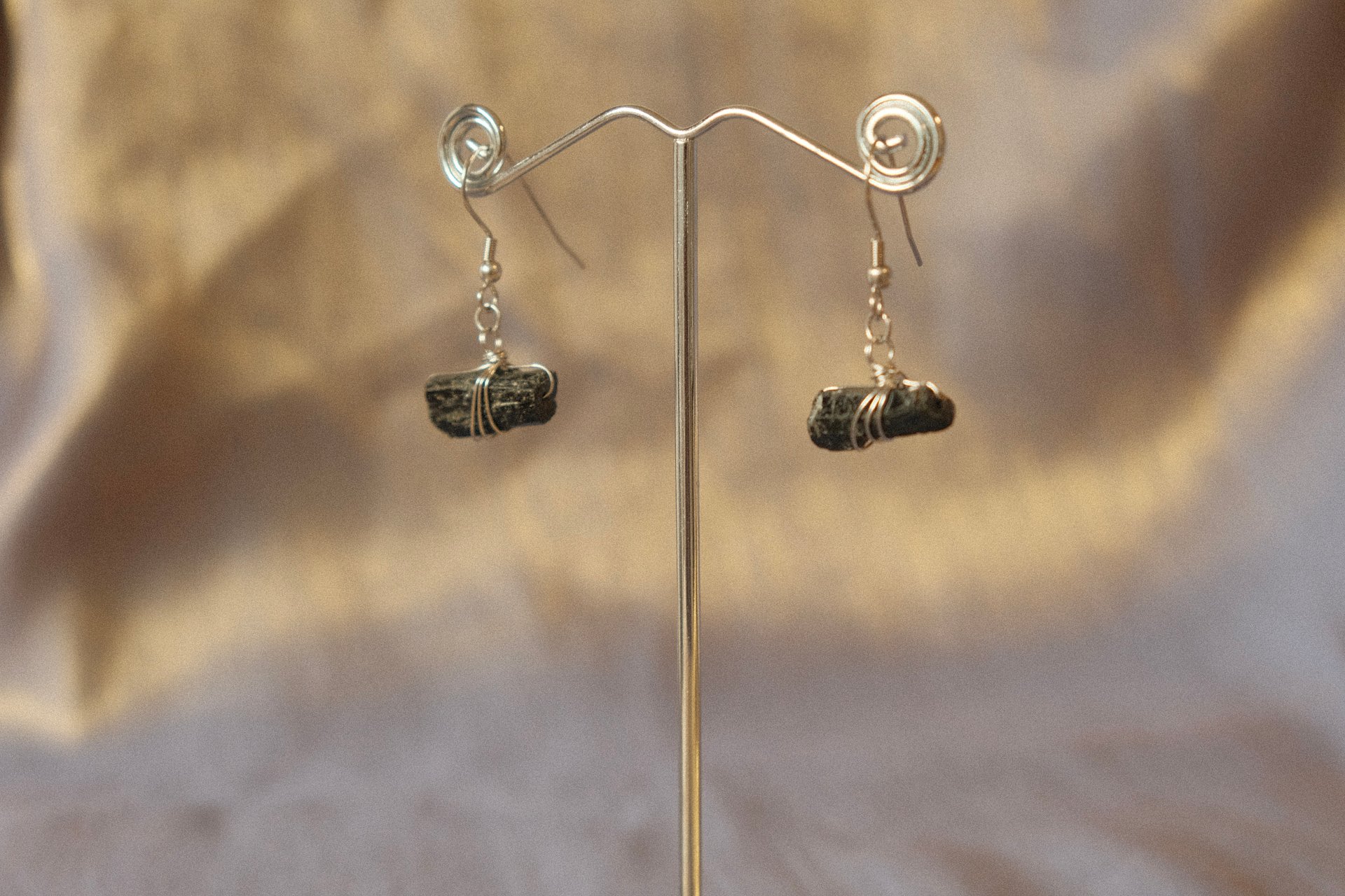 Tourmaline Wrapped Nugget Earrings product image (10)