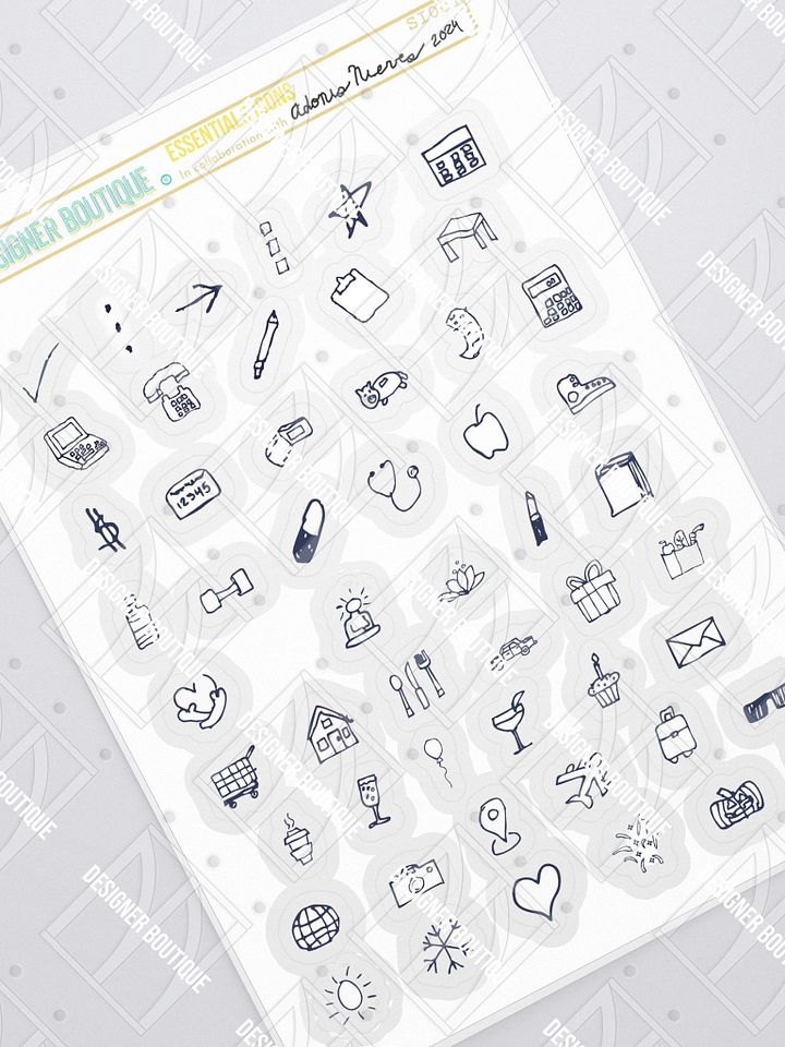 NN Designer Boutique x Adonis Nieves Essentials Icons Sticker Sheet product image (1)