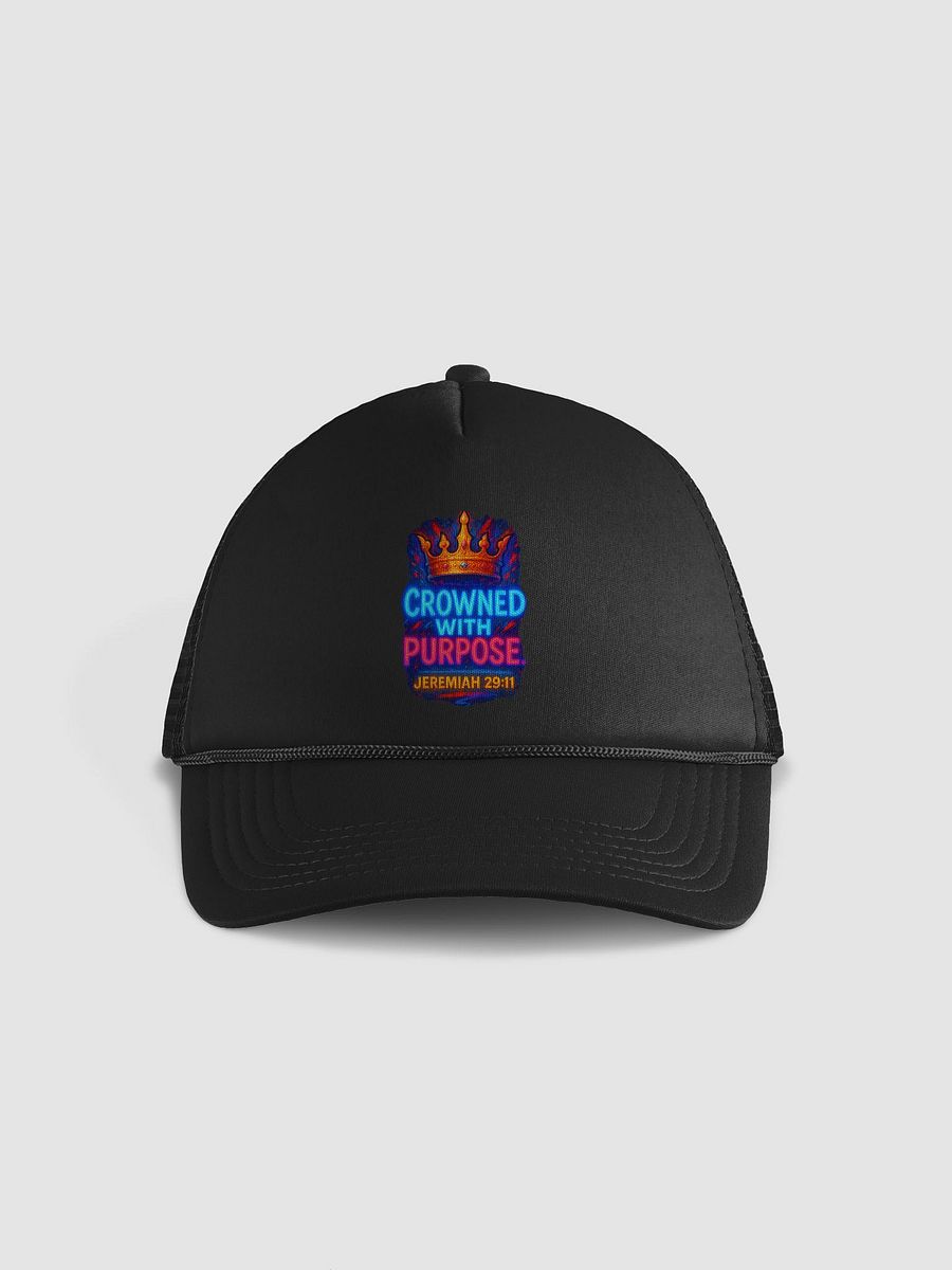 CROWNED WITH PURPOSE — Foam Trucker Hat (Jeremiah 29:11) product image (1)